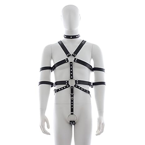 OnundOn Herren Riemenbody Leder Harness Männer String Unterwäsche Mit Penis Ring Fetisch Einstellbar