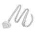 Volleyball Gifts Heart Pendant Necklace Women Girl - Charm Silver Jewelry White Crystal