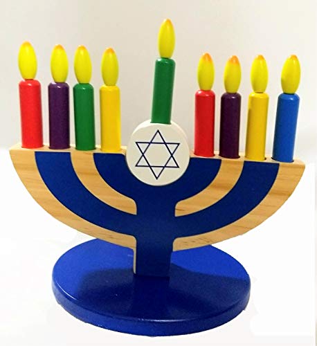 Children's Wooden Toy Menorah With Removable Candles