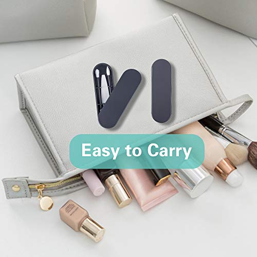 Cotton Swab Portable Silicone Swab Cleanable for Ears Cleaning, Smooth Q-Tip for Cosmetic Makeup and Touch-ups for Women, 2 Pack Reusable Cotton Swabs (gray)