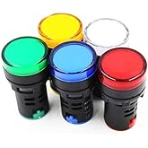 5 Pack Energy Saving LED Indicator Light Green Yellow Red Blue White AC/DC AD16-22D/S (110)