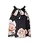 Women's Floral Printed Summer Dress Romper Boho Playsuit Jumpsuits Beach 2 Piece Outfits Top with Shorts A Black