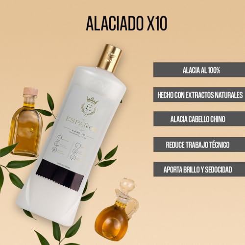 El Español con Stylo – Kit Alaciado Permanente Extra Fuerte + Shampoo Carbón Activado – Alisa Cabello Grueso, Rizado o Esponjado – Acabado Lacio Duradero y Brillo Intenso – Ideal para zonas con Humedad y Calor – 1 Litro