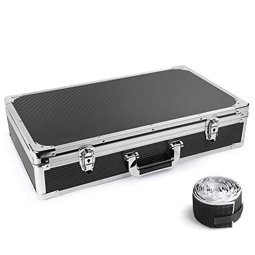 Ghost Fire Sturdy Locking Aluminum Guitar Effect Pedal Case with Pedal Mounting Tape Fastener, 22