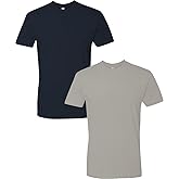 Next Level Mens Premium Fitted Short-Sleeve Crew Midnight-Light Grey(2Pack) XX-Large