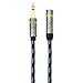 Audio AUX Extension Cable, iKross 10 Feet Braided Sleeve jacket 3.5mm Male To 3.5mm Female Extension Stereo Audio Cable - Black / Blue for iPhone, iPod, Smartphone, Tablets and MP3 Players