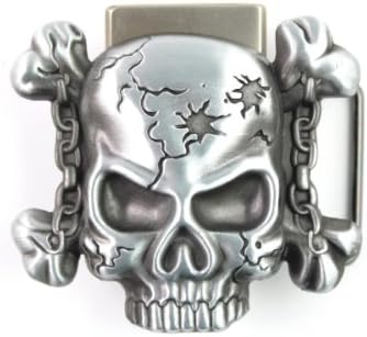 Hogar Mens Zinic Alloy Lighter Belt Buckle Skull Buckles Color Antique Silver