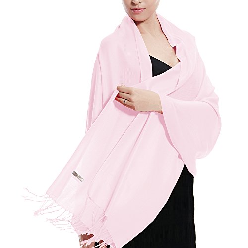 Pashmina Wedding Large Soft Plain Shawl/Wrap/Scarf for Women (Baby Pink)