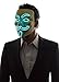 NEON NIGHTLIFE Light Up V for Vendetta Anonymous LED mask, Guy Fawkes Mask, One Size, Aqua