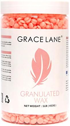 Hard Wax Beans by Grace Lane | Hair Removal Hot Paraffin Waxing 1 Pound (Strawberry)