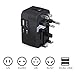 All in One International Universal Travel Adapter,Dual USB Charging ports converter for USA EU UK AUS European Compatible with Mobile Phone,Power Bank,Tablet,Laptop and Earphone. (Black)