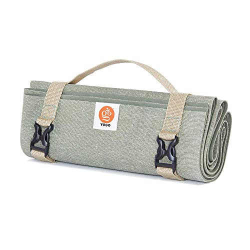 Ultralight Travel Yoga Mat With Attached Straps, Handle, Origami Folding Design for Commuting