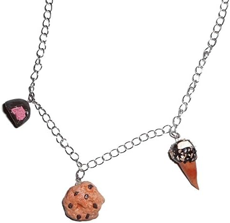 Three Charm Candy Ice Cream and Cookie Fake Food Polymer Clay Necklace