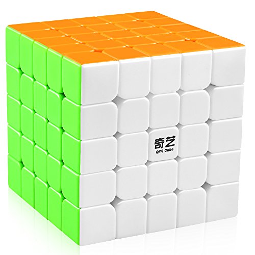 D-FantiX Qiyi 5x5 Speed Cube Stickerless 5x5x5 Magic Cube Puzzles Toys 62mm （Qizheng S Version）