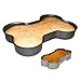 PreOkupied Dog Bone Cake Pan, Including Dog Bone Cookie Cutter, Dark Grey Carbon Steel, 30.5 x 21.6 x 5.1 cm