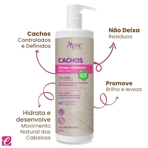 Kit Finalizadores com Gelatina 500ml e Ativador e Modelador de Cachos 1L Apse Cosmétics - 2 Itens