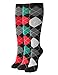 OSABASA Womens Casual Knee Socks 3Pairs Solid & Heart & Argyle &leopard Pattern Colors Fashion Socks