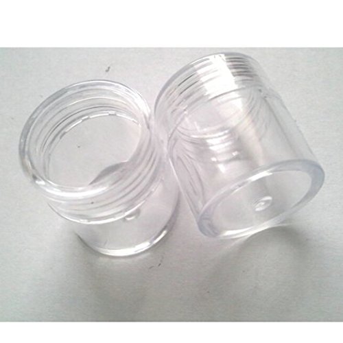Healthcom New, Empty, Clear, 10 Gram Plastic Pot Jars, Cosmetic Containers for Eyshadow Makeup Nail Powder(50 Pcs)