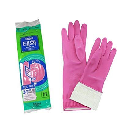 TotalBuy Reusable Rubber Latex Household Kitchen Long Gloves-Free Size