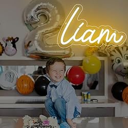 ATTNEON Liam Name Neon Sign,LED Liam Name Neon