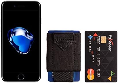 Slim Minimalist Wallet Thin Elastic Card Holder Leather Pull Up Tab With Front Pocket Cash Coin Key Holder For Men Women
