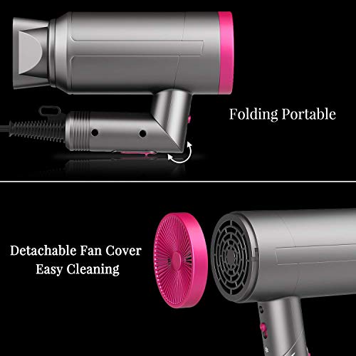 Paubea Radiation Free Hair Dryer Folding Low Noise Small Ionic