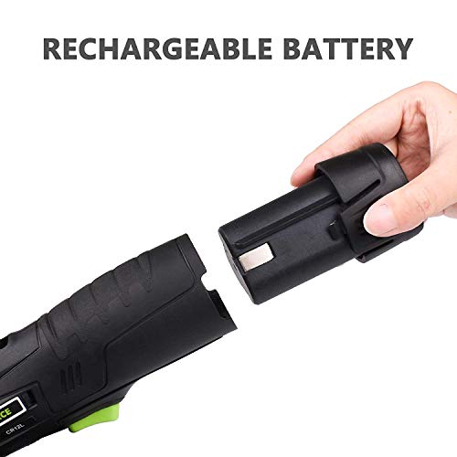 Electric Ratchet Wrench, HAWKFORCE Cordless 3/8 Inches Air Ratchet Tool Set Variable Speed Trigger with 12V Lithium-Ion Battery, Charger Kit and 16 PCS Wrench Sockets