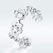 Cute Paw Puppy Dog Open Finger Rings Sterling Silver 925 Adjustable Lovely Pet Animal Cat Print Statement Promise Ring Engagement Wedding Band Toe Ring Minimalist Jewelry for Women