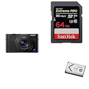 Sony RX100 VI 20.1 MP Premium Compact Digital Camera w/1-inch sensor, 24-200mm ZEISS zoom lens, pop-up OLED EVF, 64GB Memory Card & Battery