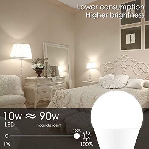 Melpo Smart Light Bulb 90W Equivalent, WiFi Dimmable LED Light Bulbs, A19 Daylight Led Lights for Room,5700K, E26 Base, Compatible with Alexa, Google Home Assistant, No Hub Required (4 Pack) - Thumbnail 3