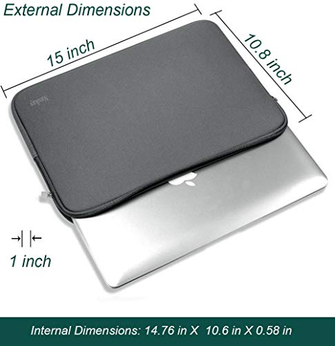 Laptop Sleeve Case,13-13.3 Inch Resistant Neoprene Laptop Sleeve/Notebook Computer Pocket Case/Tablet Briefcase Carrying Bag-(Grey) - Thumbnail 4