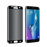 [Updated Version] Galaxy S7 Edge Screen Protector, Privacy Tempered Glass Screen Protector Anti-Spy Full Coverage Easy Install Screen Guard for Sumsung Galaxy S7 Edge- Lifetime Replacement [Black]