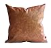 Kdays Thick Brown Faux Leather Throw Pillow Cover Cognac Leather Decorative Throw Pillow Case Farmhouse Decor Sofa Couch Cushion Covers Modern Minimalist Vegan Pillow Cover 20x20 Inches