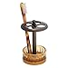 mDesign Bath Accessory Set, Soap Dispenser Pump, Toothbrush Holder, Tumbler, Soap Dish - 4 Pieces, Amber/Bronze