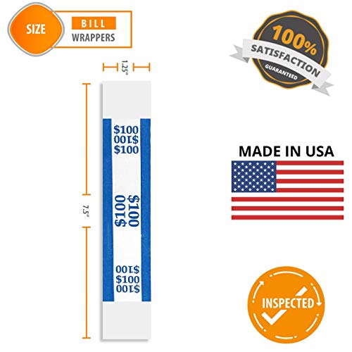 Money Bands Currency Sleeves Straps - Made in USA (Pack of 330) Self-Adhesive Assorted Money Wrappers for Bills Color Coded Wraps Meets ABA Standards, 7.5 x 1.25 inches - Counter Recyclable Kraft Pape