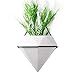 T4U Diamond Wall Planters Geometric Wall Vases Set of 2, Ceramic Mounted Succulent Air Plants Pots Cactus Faux Plant Containers Modern Indoor Decor for Home and Office, Whitethumb 1