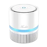 Mooka Air Purifier with True HEPA Filter, Portable Air Cleaner for Rooms and Offices, Odor Cleaner with 3 Stage Filtration System, Night Light, 2 Fan Speeds (Air Purifier-White)