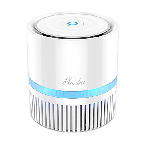 Mooka Air Purifier with True HEPA Filter, Portable Air Cleaner for Rooms and Offices, Odor Cleaner with 3 Stage Filtration System, Night Light, 2 Fan Speeds (Air Purifier-White) Mooka Air Purifier with True HEPA Filter, Portable Air Cleaner for Rooms and Offices, Odor Cleaner with 3 Stage Filtration System, Night Light, 2 Fan Speeds (Air Purifier-White)