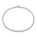 Amberta 925 Sterling Silver 2.3 mm Heart Chain Bracelet Length 7