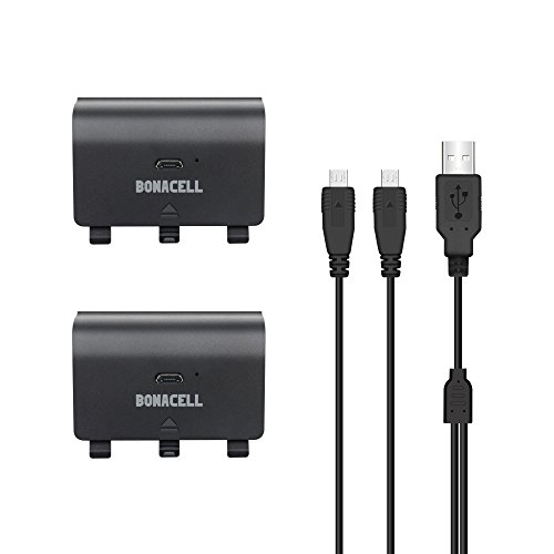 Bonacell 2Pcs Rechargeable Ni-MH Replacement Battery Pack for Xbox