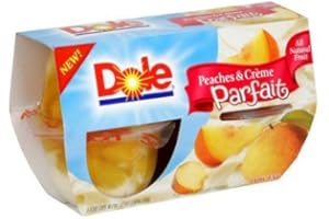Dole, Parfait Cups, Peaches & Creme, 4 Count, 17.2oz Package (Pack of 4)