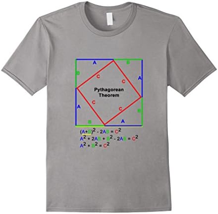 Men's Engineer Shirts: Pythagorean Theorem Proof T-Shirt XL Slate