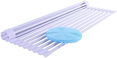 ISINO Over the Sink Drainer,Multipurpose Kitchen Drainer Rack Dish Scrubber , White