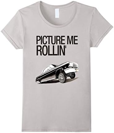 Women's Picture Me Rollin Lowrider T Shirt XL Silver