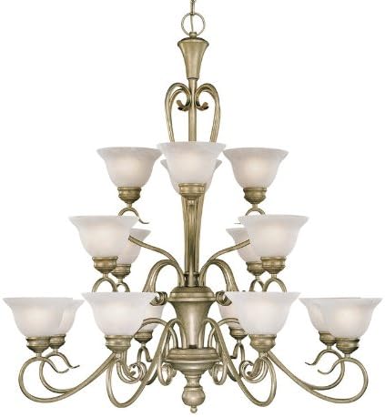Millennium Lighting 616 Devonshire 16 Light Three Tier Chandelier, Satin Nickel / Silvermist