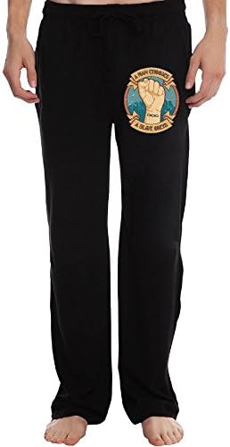 BXXF Mens Athletic Pants Sweatpants Trousers A MAN CHOOSES, A SLAVE OBEYS Black L.