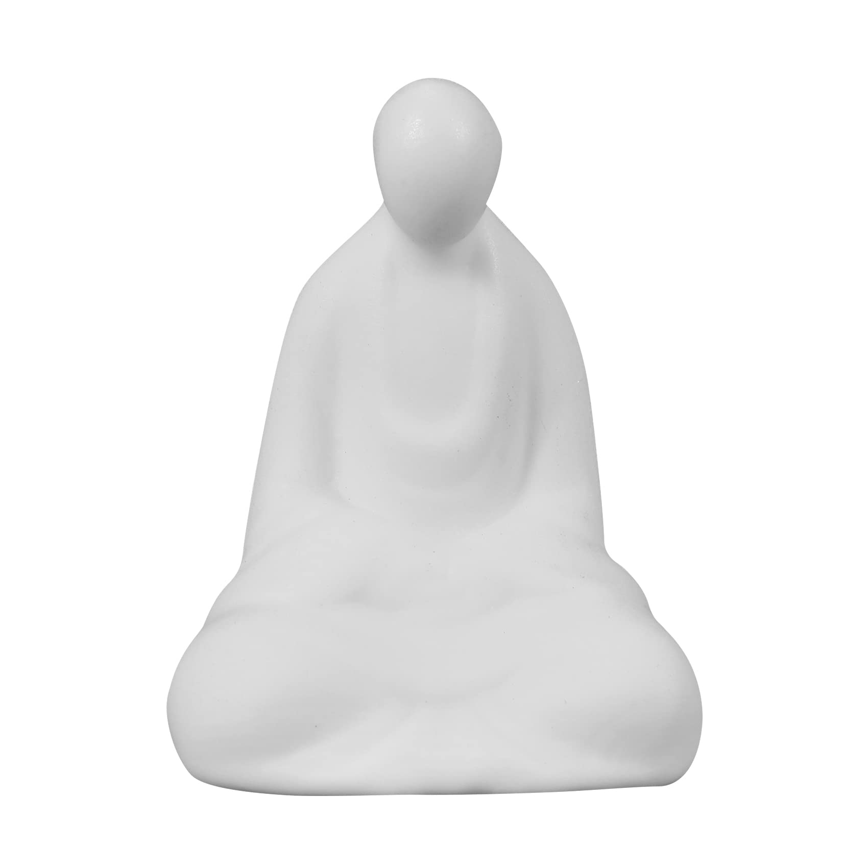 Tooteeru Mini White Ceramic Buddha Statue Meditating Buddha Statue Decoration Miniature Landscape Accessories