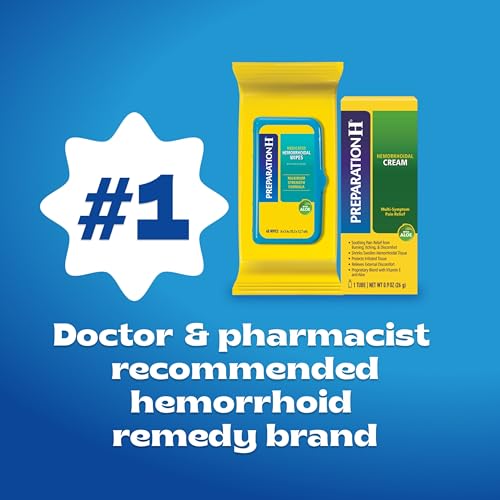 PREPARATION H HEMORRHOID FLUSHABLE WIPES WITH WITCH HAZEL FOR SKIN IRRITATION RELIEF – 48 COUNT (PACK OF 4)