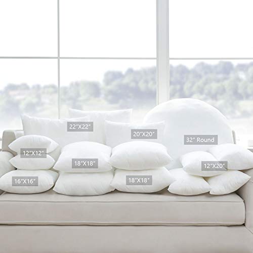 Phantoscope Pillow Inserts, Hypoallergenic 100 Virgin Fiber Square