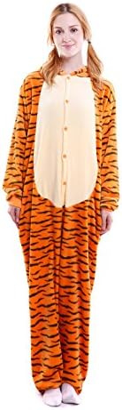 Grilong Halloween Tiger Onesie Costume Unisex-Adult Animals Tiger Pajamas